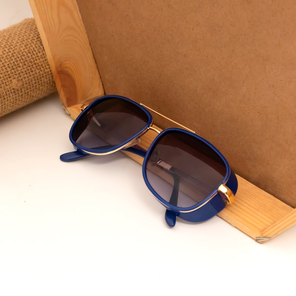 Clooriss Gold And Grey Gradient Retro Square Sunglasses