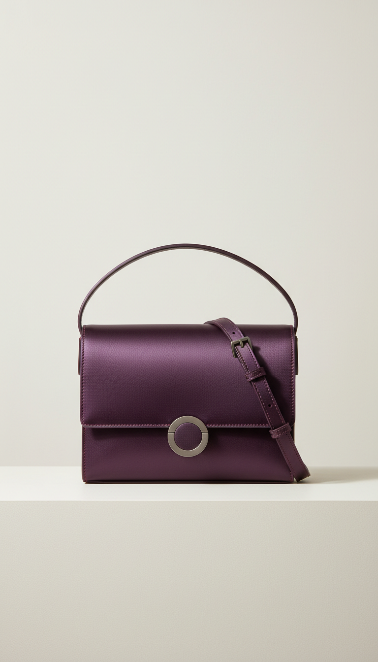 Plum silk crossbody bag