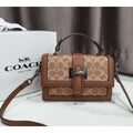 Coaach studded flap sling bag with box