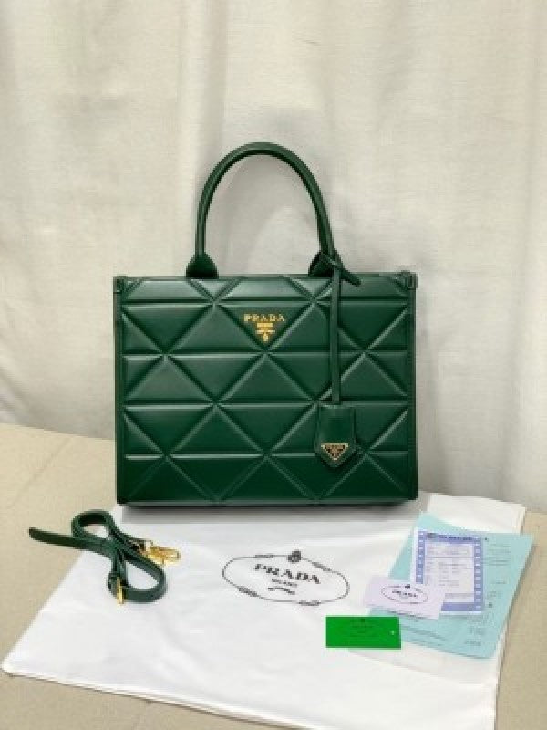 Prrada leather symbole tote bag with dust cover & dust bag