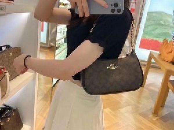 Coaach teri shoulder bag in signature canvas bag with box