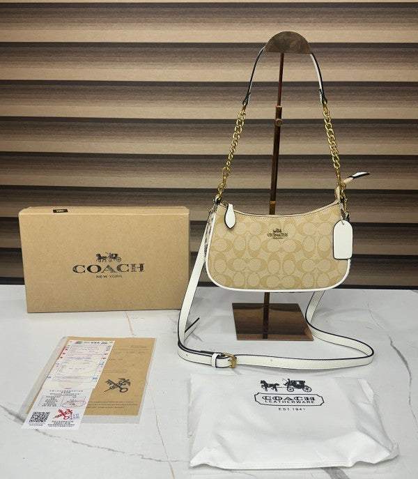 Coaach teri shoulder bag in signature canvas bag with box