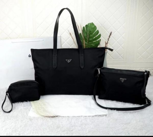 Prrada Nylon Tote Bag With Dustbag Pouch Wallet Slingbelt