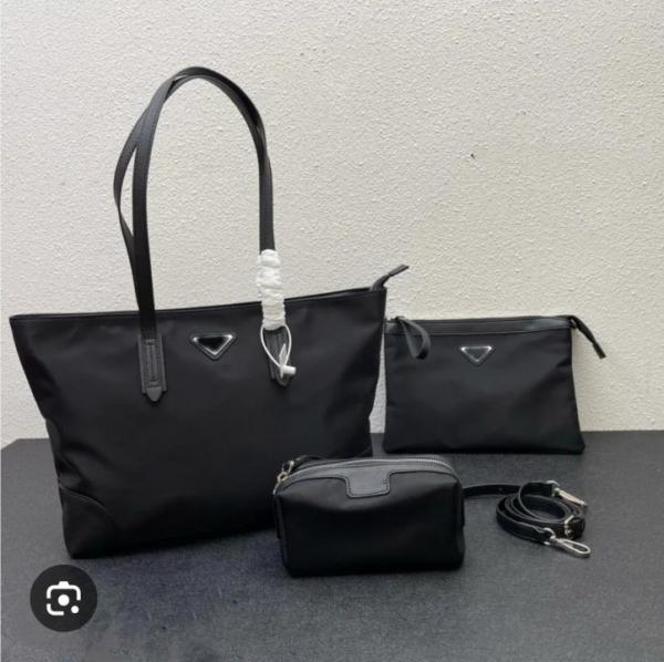 Prrada Nylon Tote Bag With Dustbag Pouch Wallet Slingbelt