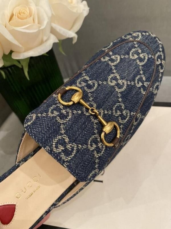 Guccii Denim Mules Slides With Original Box Carry Bag