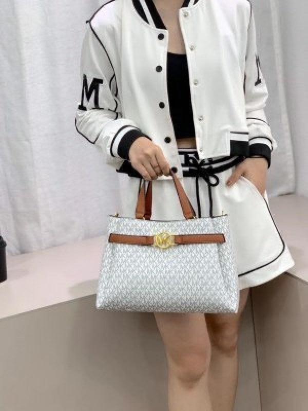 Miichael Korrs Jet Set monogram print shoulder bag