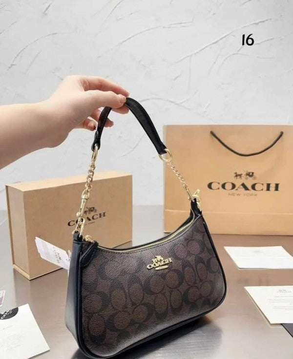 Coaach teri shoulder bag in signature canvas bag with box