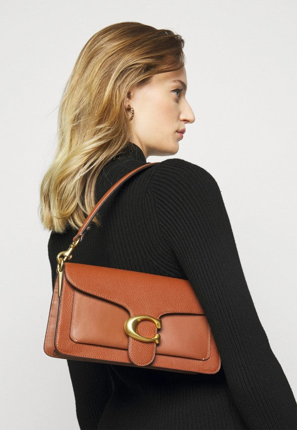 Coaach tabby  shoulder bag in dark stone color with box