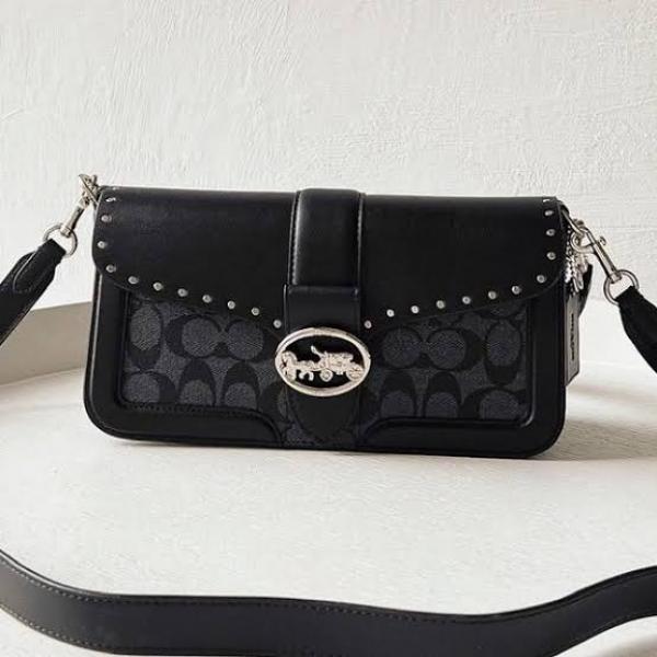 coaach Georgie flower daisy embroidery tabby shoulder bag with box