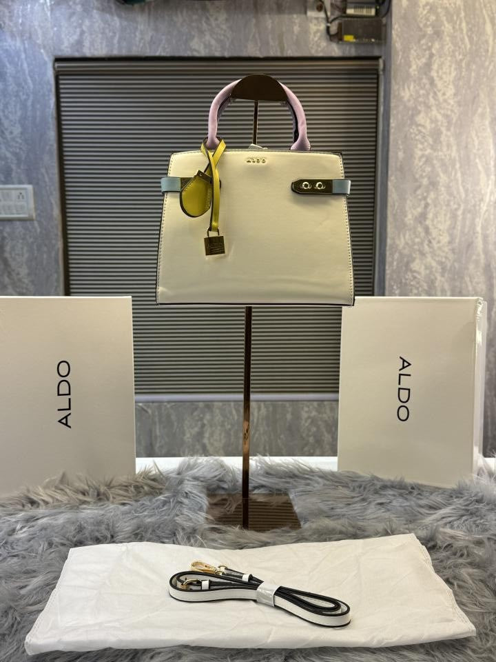 Aldoo Lisbon Womens White Satchel with box