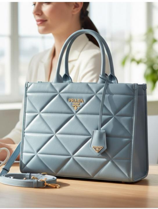 Prrada leather symbole tote bag with dust cover & dust bag