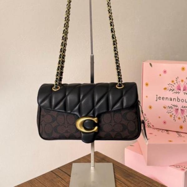 coaach georgie flower daisy embroidery tabby shoulder bag with box