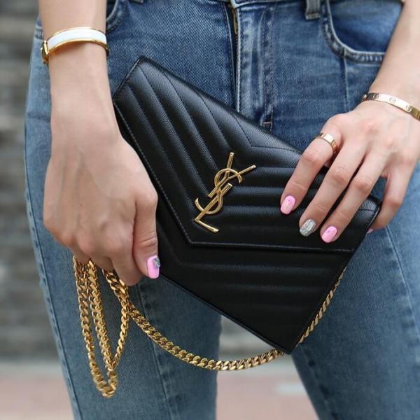 Saiint Laurrent Envelope Bag With Double Box & Dust Cover