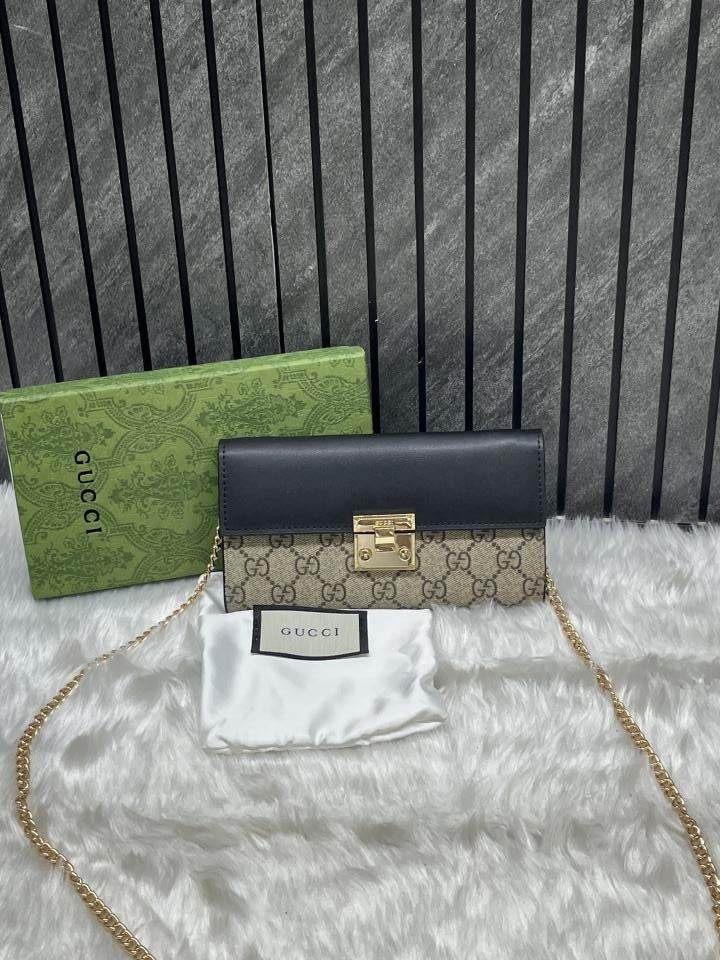 Guccii Padlock Chainwallet With Original Box