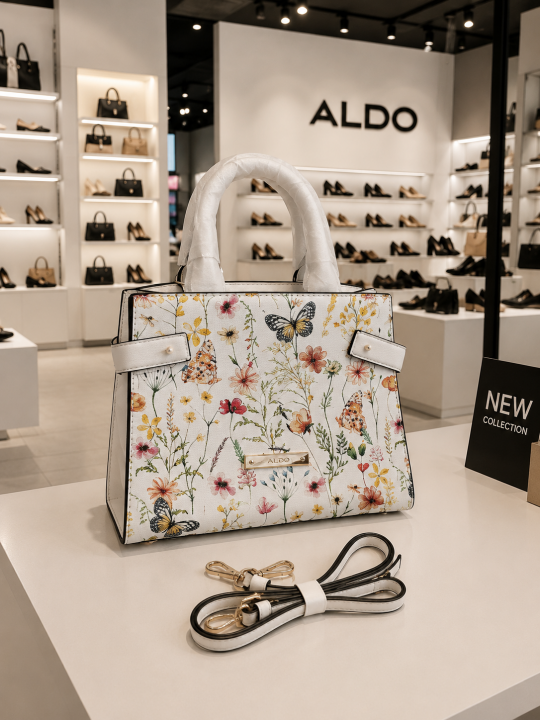 Aldoo Lisbon Womens White Satchel with box