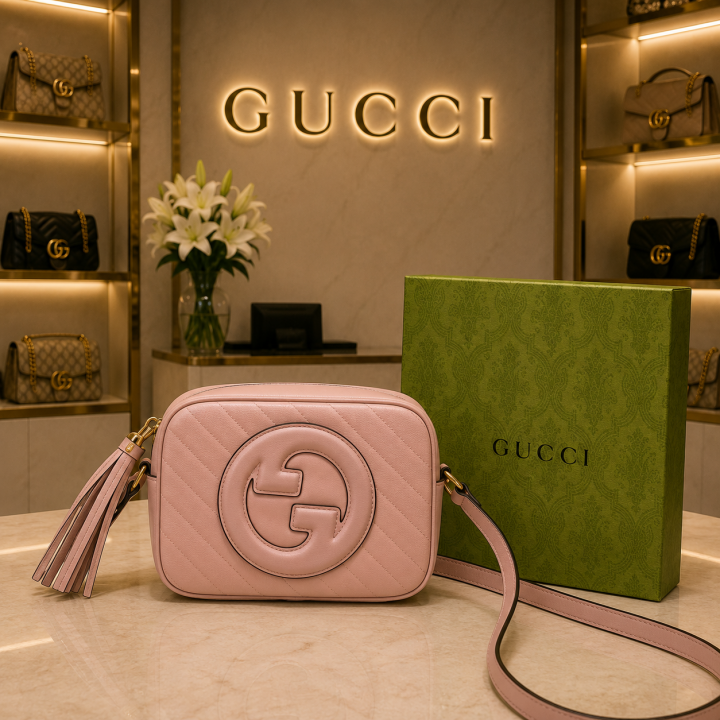 GUCCII Pebbled Leather Sumo Disco Crossbody WITH BOX