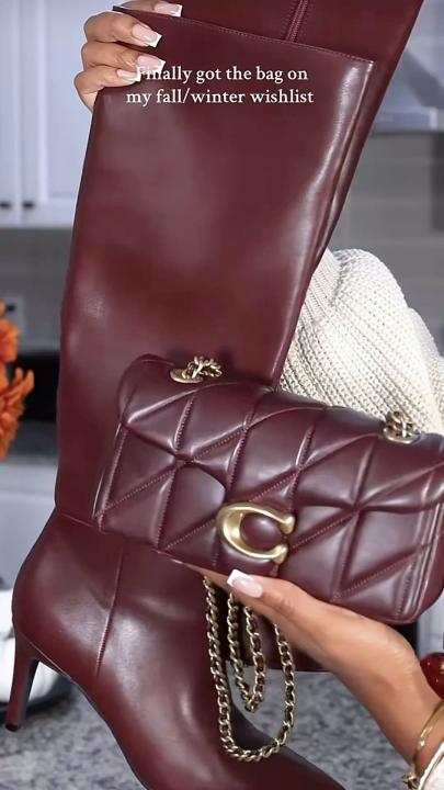 Coaach Tabby Quilted Leather Shoulder Bag With Box Dust bag Bill