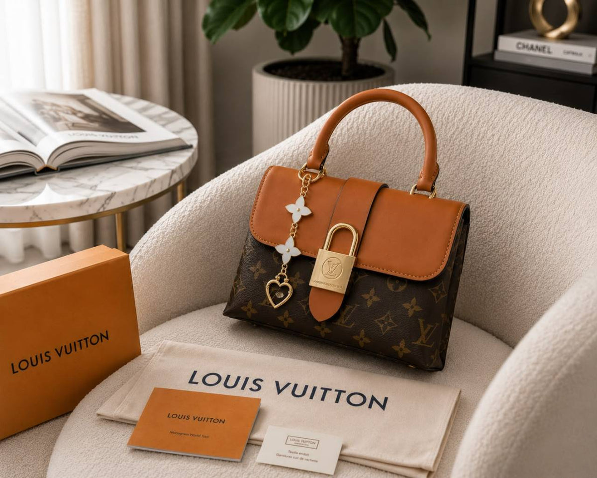 LOIUSS VUTTON LOCKY HANDBAG WITH PREMIUM QUALITY BOX