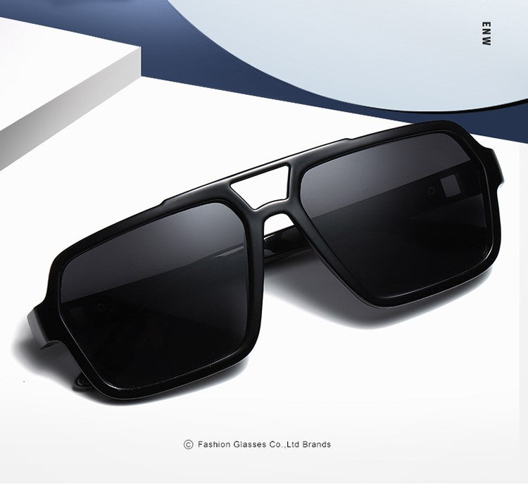 Luciinda Black and Black rectangle sunglasses