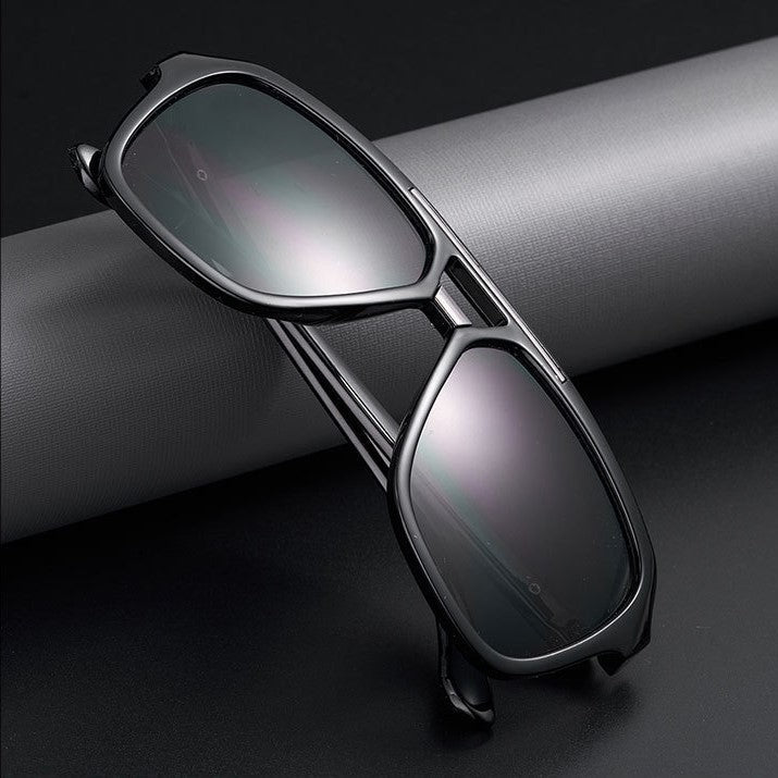 Luciinda Black and Black rectangle sunglasses