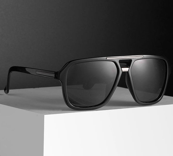 Luciinda Black and Black rectangle sunglasses