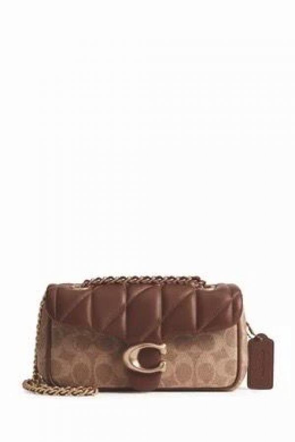 coaach georgie flower daisy embroidery tabby shoulder bag with box