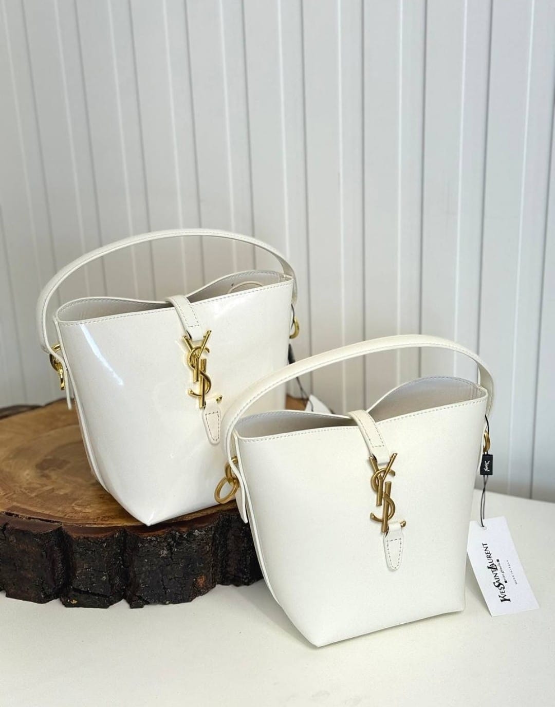 saiint luarent bucket bag with og box