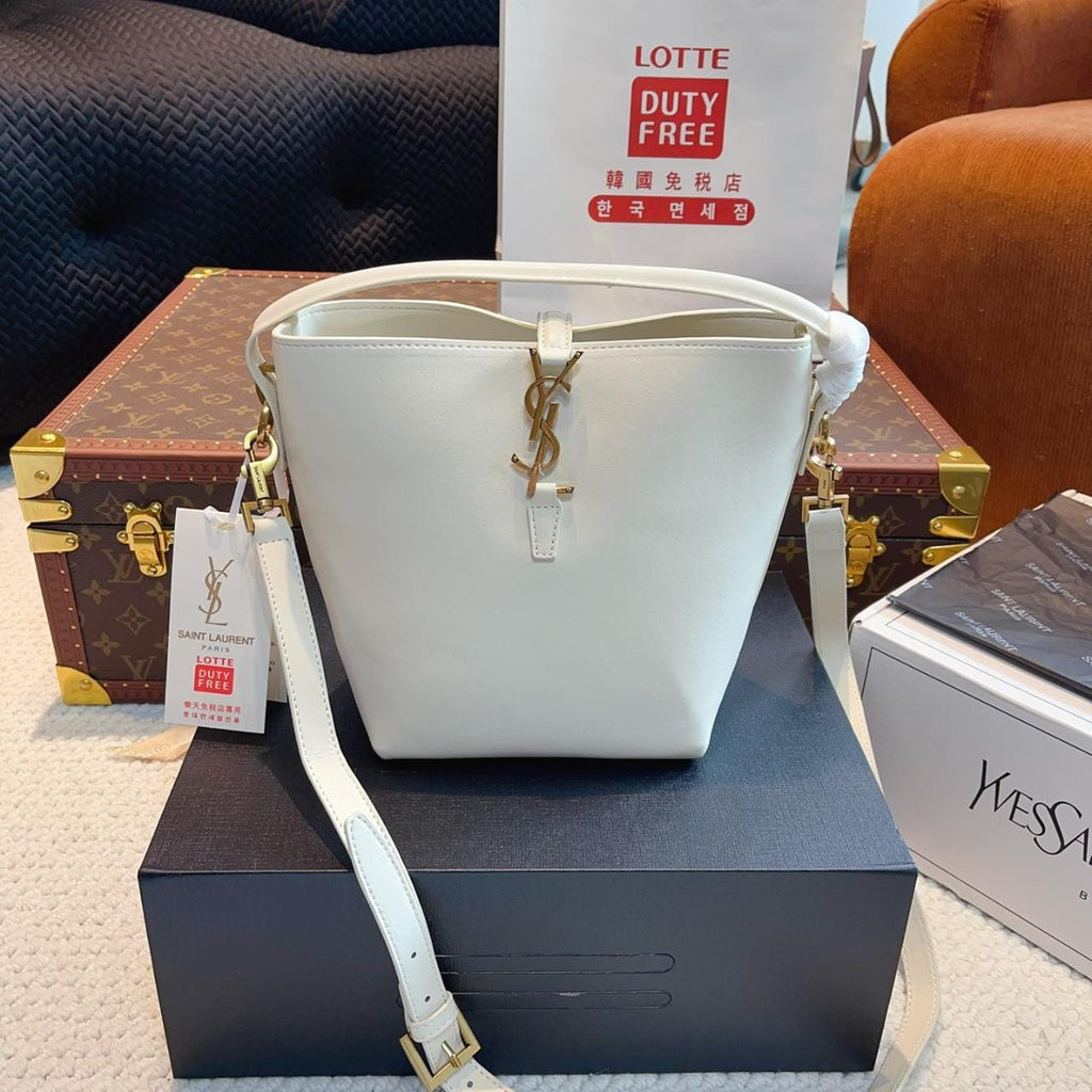 saiint luarent bucket bag with og box