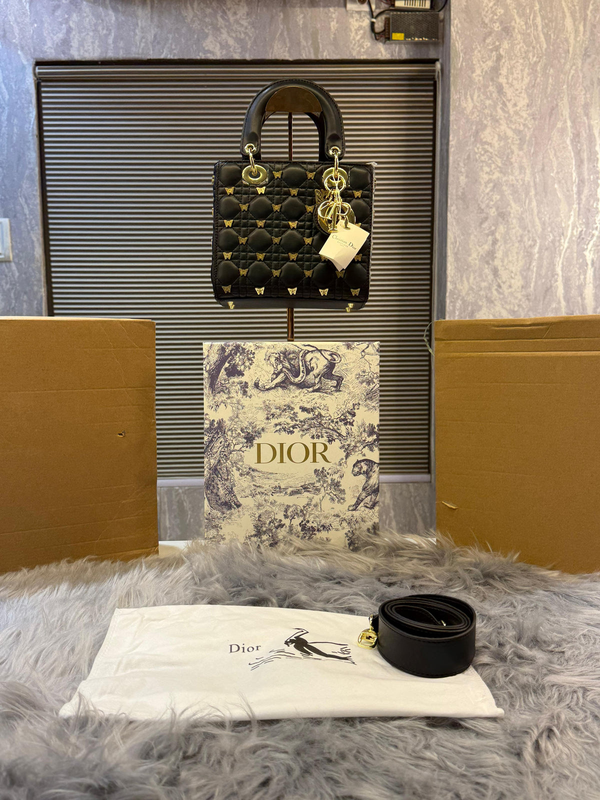 Chriistian DIIOR LADY BAG WITH BRAND DOUBLE BOX