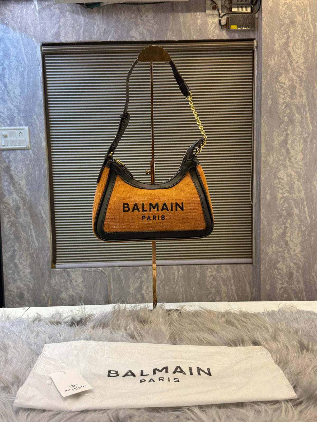 BALMAIIN B ARMY LOGO PRINT SHOULDER BAG WITHOUT BOX