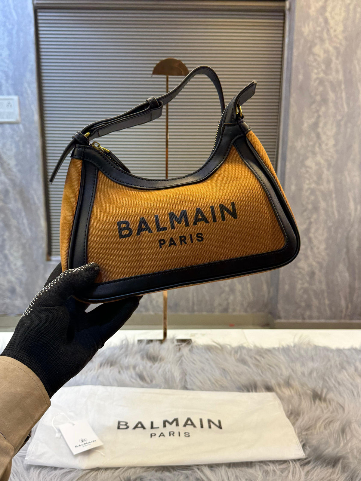 BALMAIIN B ARMY LOGO PRINT SHOULDER BAG WITHOUT BOX