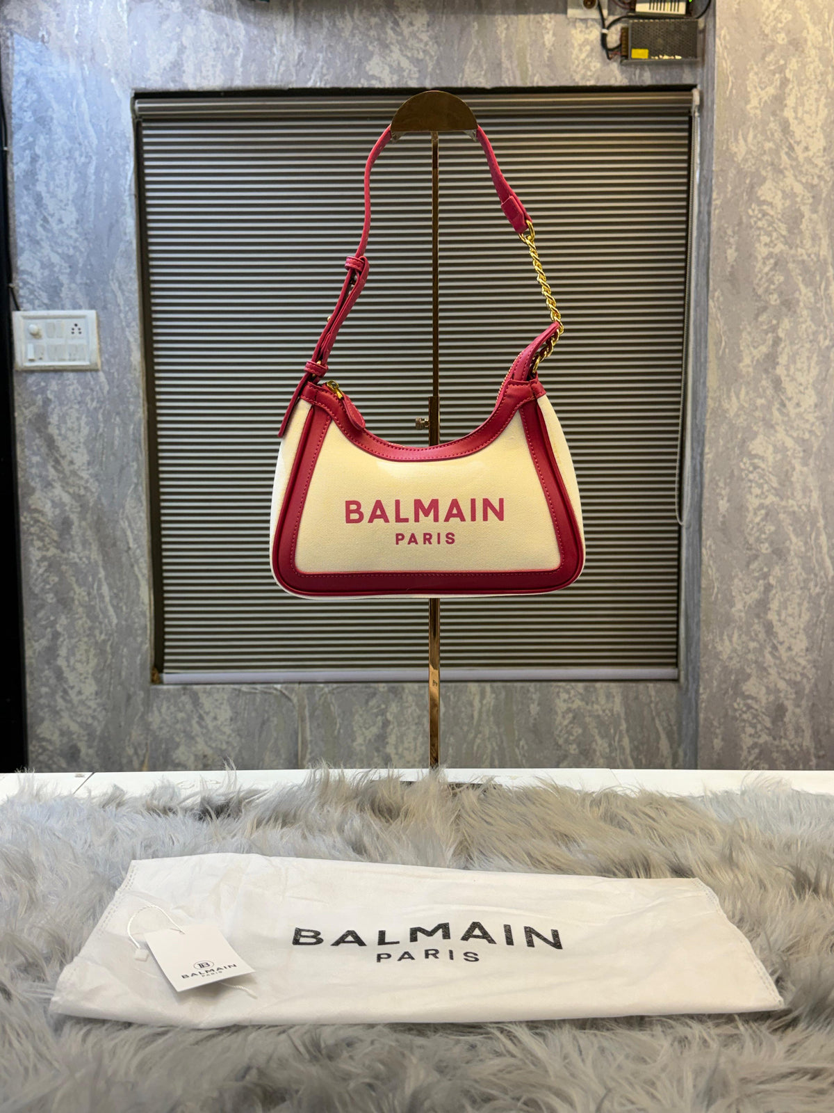 BALMAIIN B ARMY LOGO PRINT SHOULDER BAG WITHOUT BOX