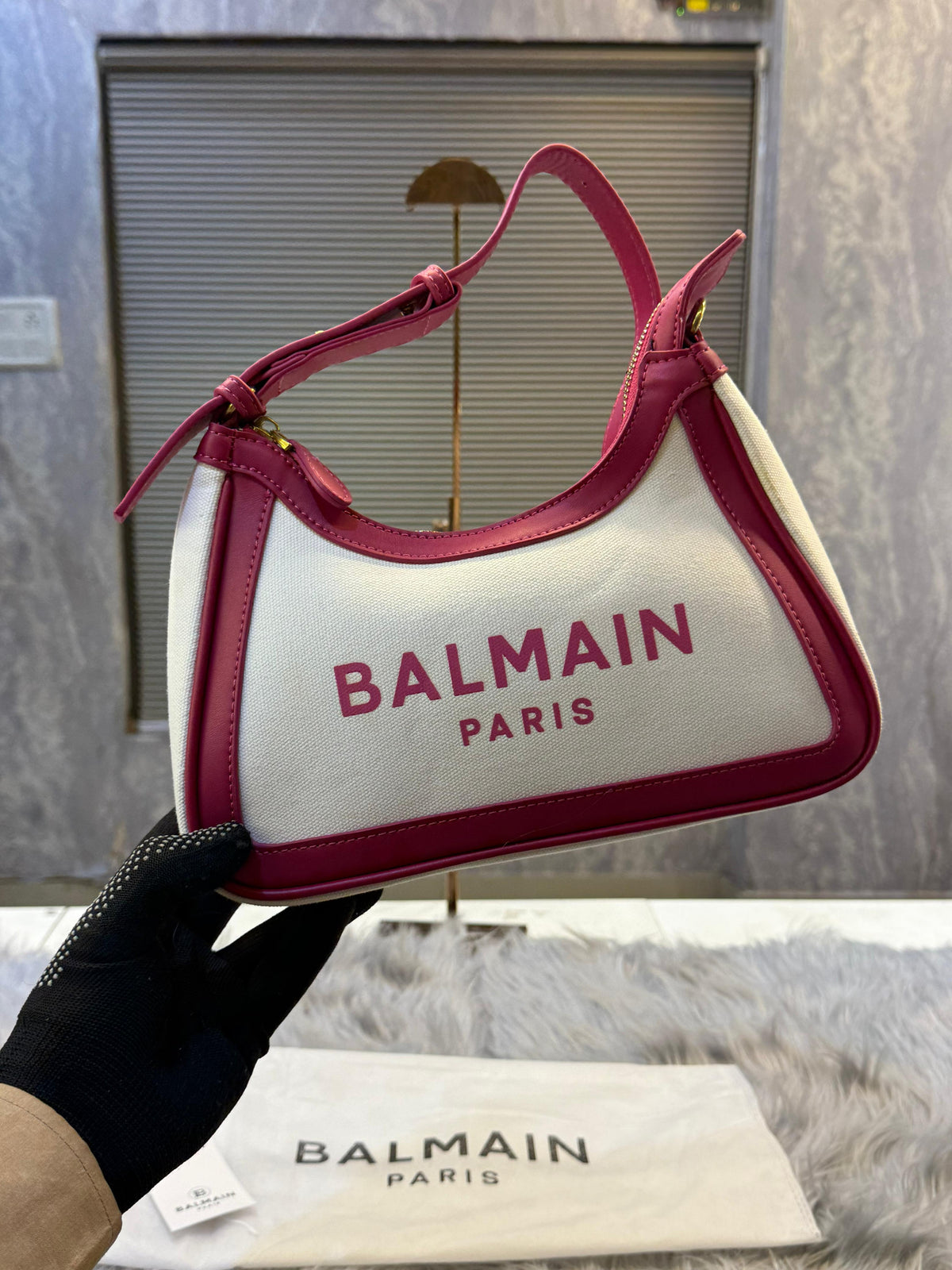 BALMAIIN B ARMY LOGO PRINT SHOULDER BAG WITHOUT BOX