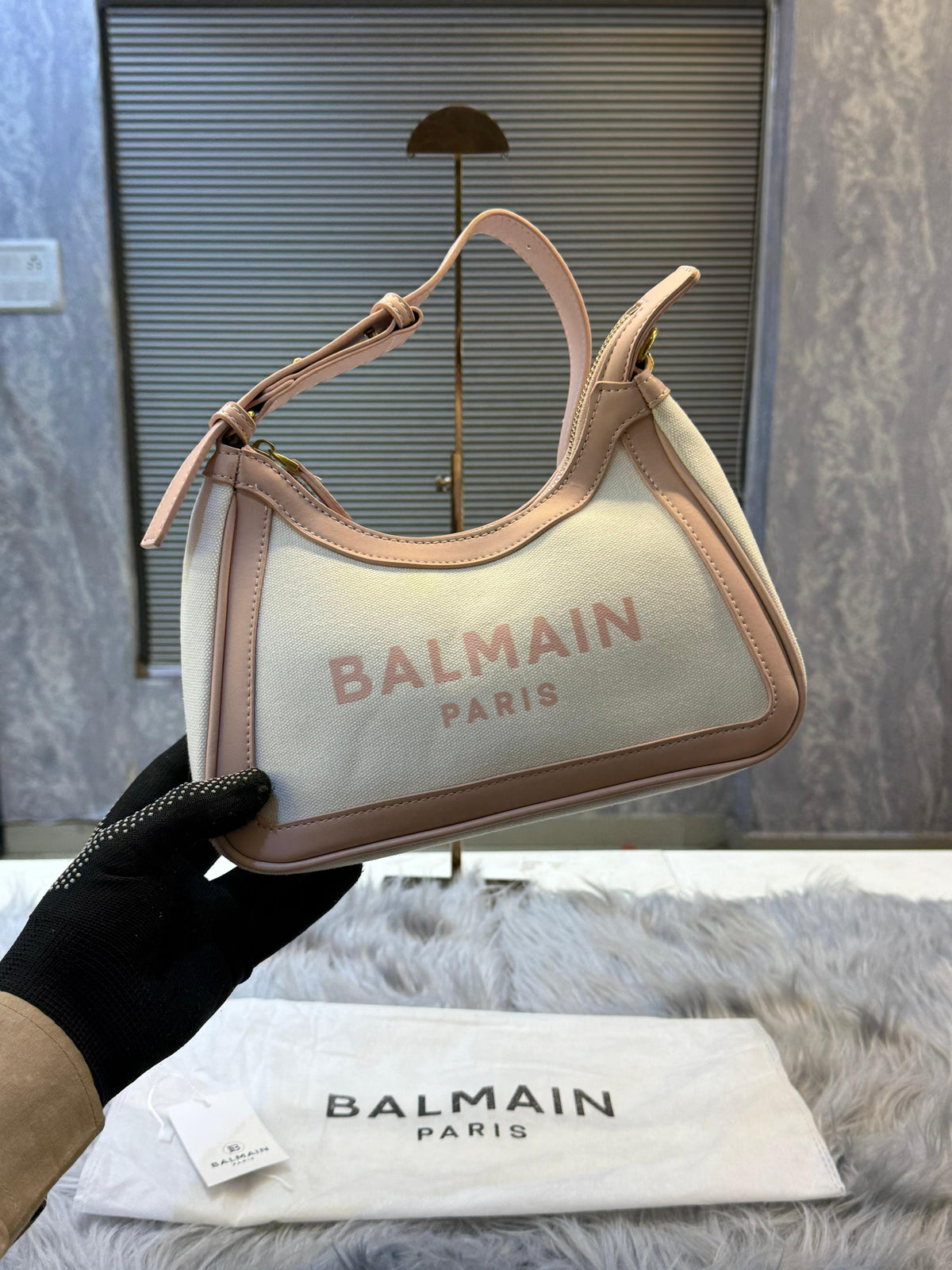 BALMAIIN B ARMY LOGO PRINT SHOULDER BAG WITHOUT BOX
