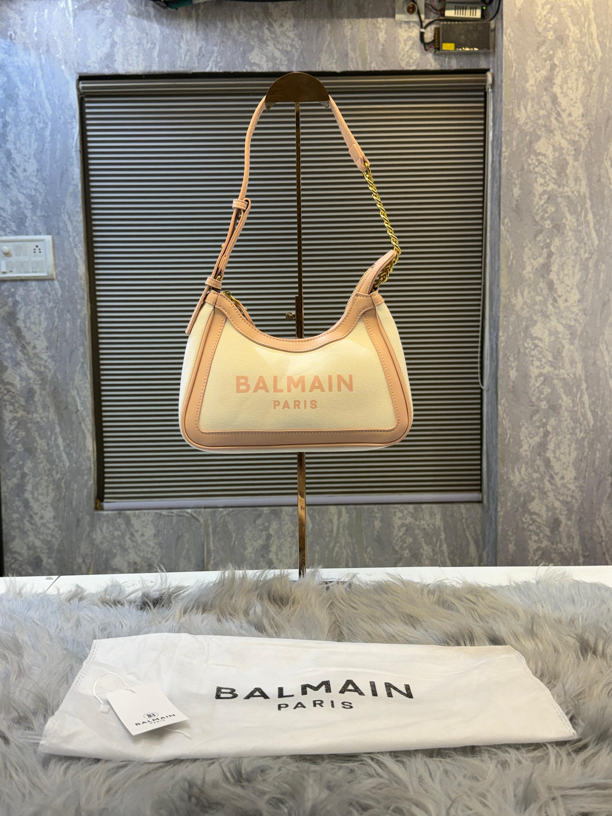 BALMAIIN B ARMY LOGO PRINT SHOULDER BAG WITHOUT BOX