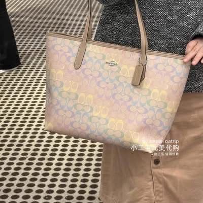 Coachh City Tote bag in Rainbow Signature Canvas Bag with Box premium quality
