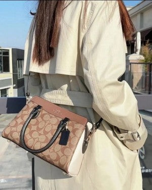Coaach mini darcie carryall in signature chambray bag with box
