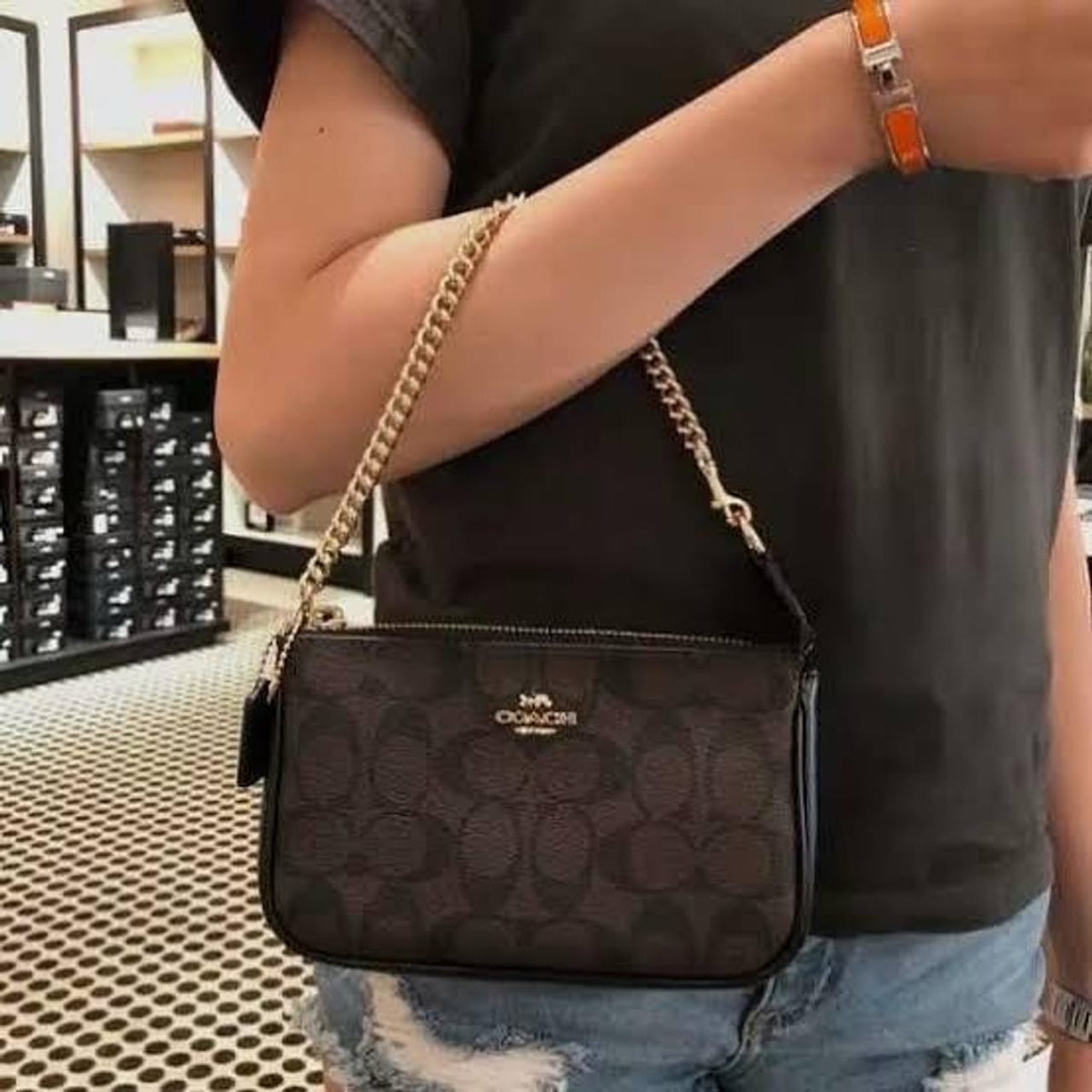 Coaach Nolita Classy Flower Patch Sling Bag With box
