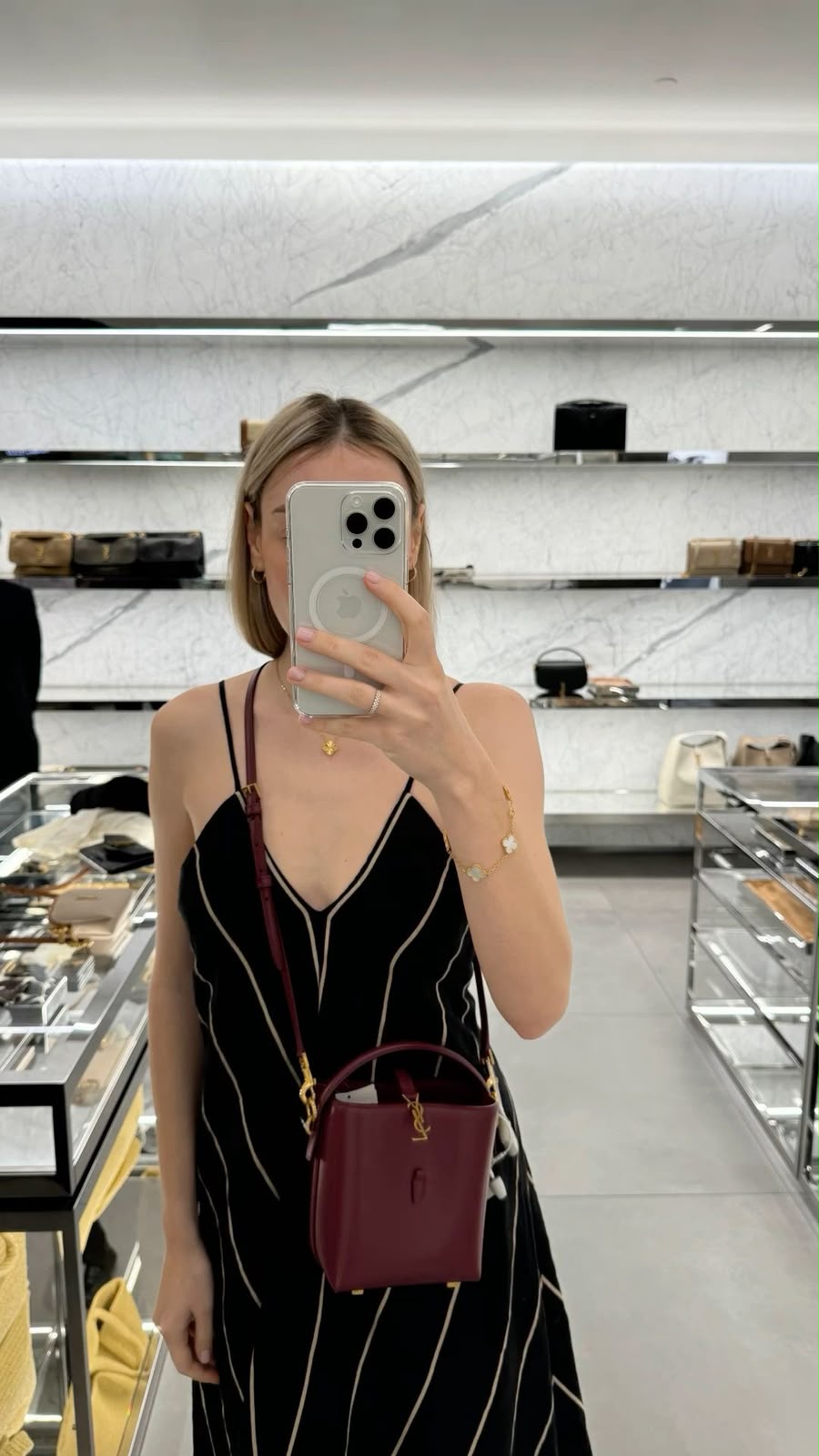 saiint luarent bucket bag with og box