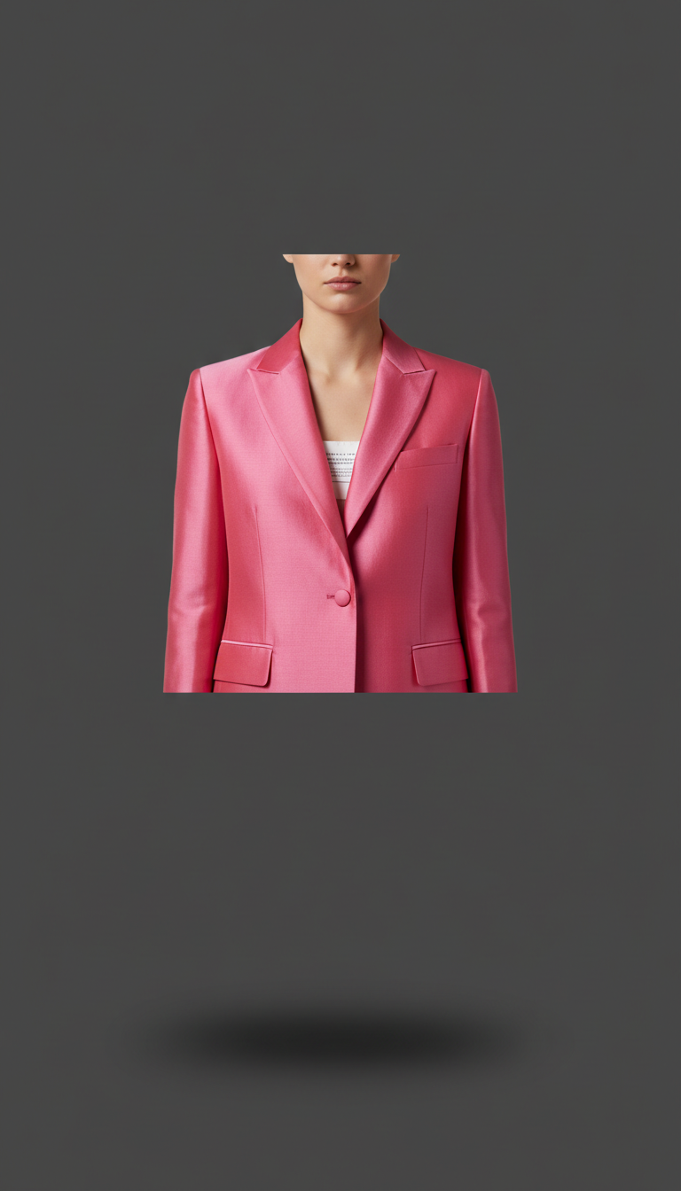 Punch Pink Structured Silk Blazer